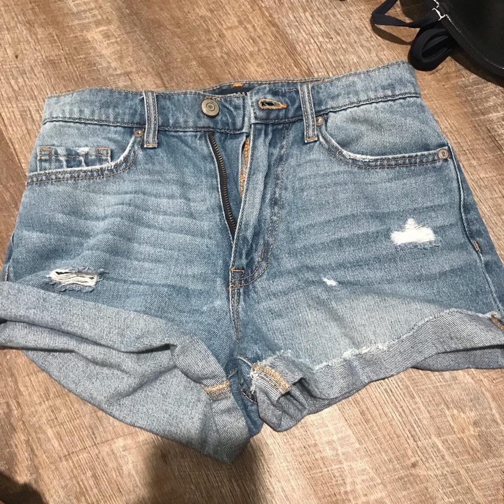 Ripped jean shorts